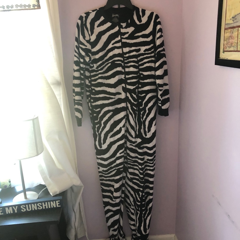 Zebra Print Pajama Adult Onsie